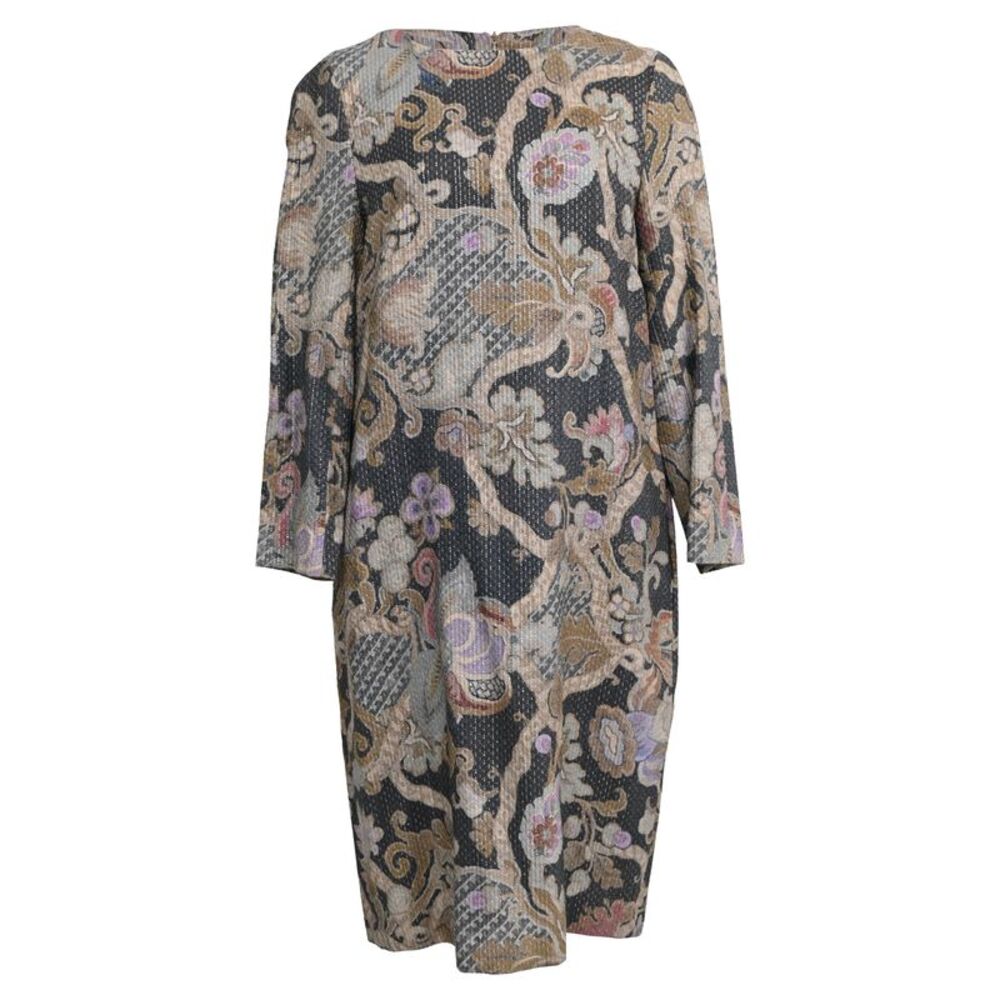 Dries Van Noten Long Coat in Floral Print Wool